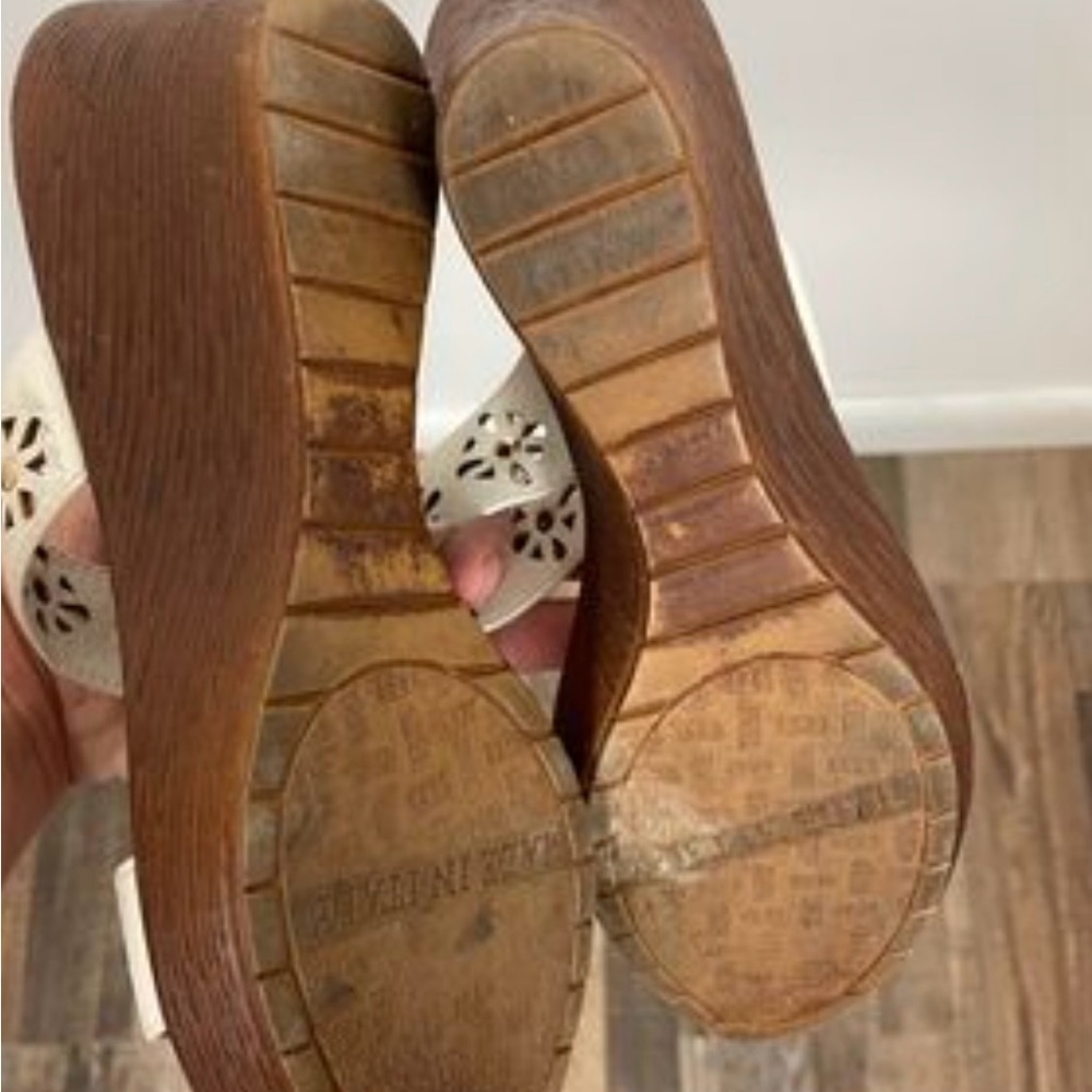 White leather sandals size 8 - Picture 5 of 6